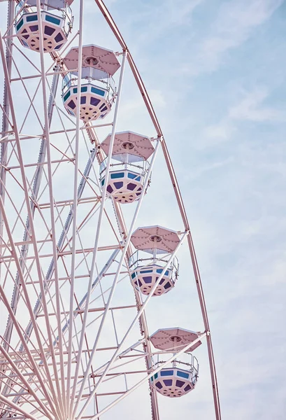 Photo Tonique Rétro Une Grande Roue Dans Parc Attractions — Photo