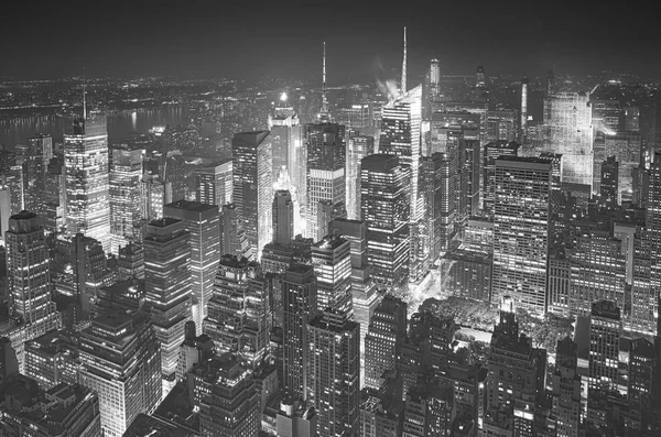 Foto Aérea Blanco Negro Manhattan Nueva York —  Fotos de Stock