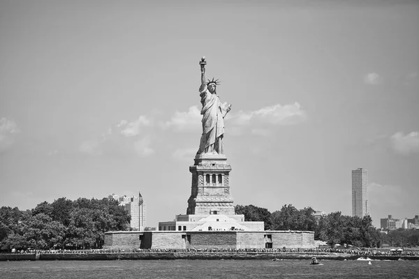 Black White Picture Statue Liberty New York Usa — Stock Photo, Image