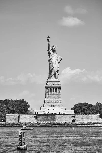 Black White Picture Statue Liberty New York Usa — Stock Photo, Image