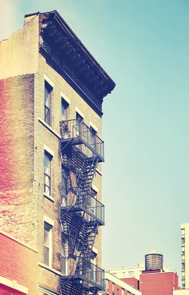 화재 탈출 사다리, 뉴욕시와 오래 된 건물 — 스톡 사진