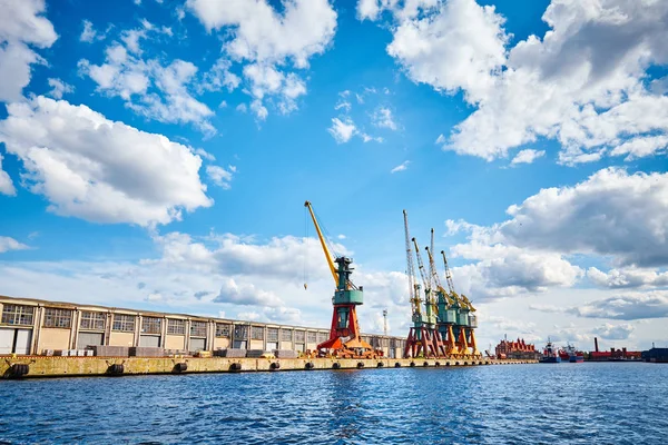 Hafeninfrastruktur Vom Wasser Aus Gesehen Szczecin Polen — Stockfoto