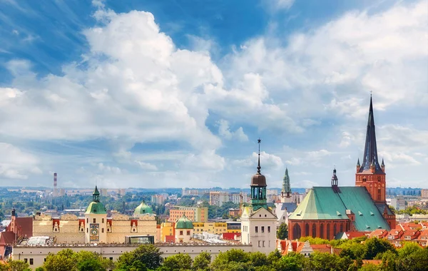 Panoramatický Výhled Centrum Města Štětín Polsko — Stock fotografie