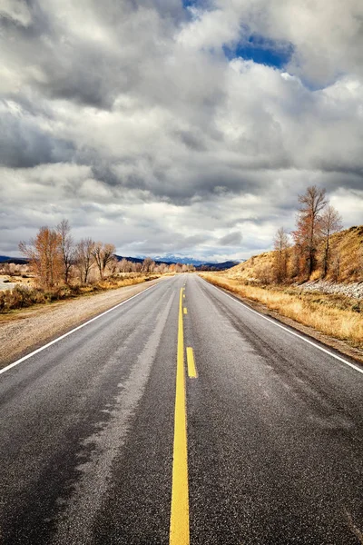 グランド ティトン国立公園 ワイオミング 米国で風光明媚な道路 — ストック写真