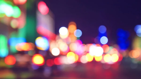 Suddig Stadens Ljus Natten Färg Toning Tillämpas Las Vegas Usa — Stockfoto
