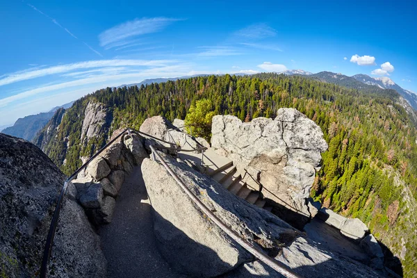 Vrchol Moro Rock Unikátní Žulový Dome Skalní Útvar Sequoia National — Stock fotografie