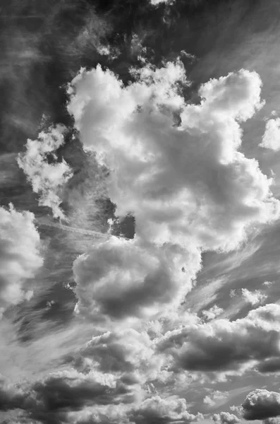 Черно Белая Картина Красивого Облачного Пейзажа — стоковое фото