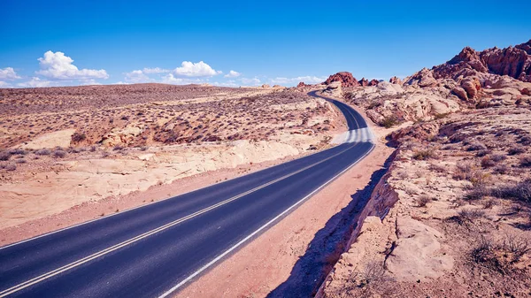 Imagen Panorámica Tonificada Vintage Una Carretera Escénica Concepto Viaje — Foto de Stock