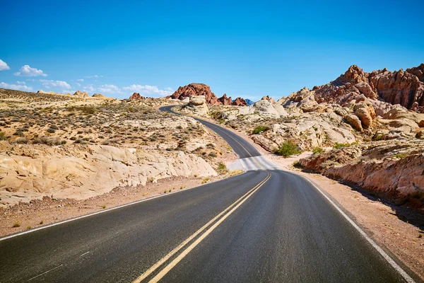 Malownicze Pustej Drodze Podróży Koncepcja Nevada Stany Zjednoczone Ameryki — Zdjęcie stockowe