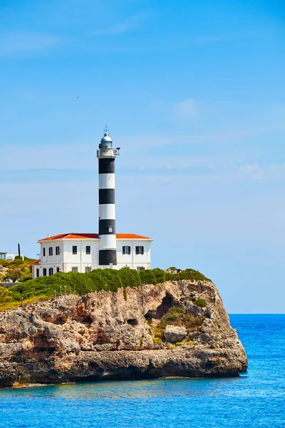 Faro Portocolom Acantilado Mallorca España — Foto de Stock