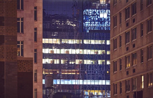 Manhattan Buildings Night Color Toning Applied New York City — Stock Photo, Image