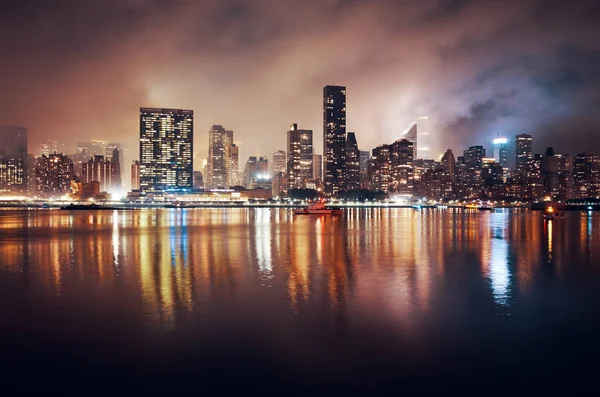 Manhattan Coronato Fumo Dopo Luglio Fuochi Artificio Foto Colori Nyc — Foto Stock