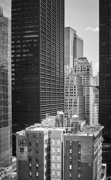 Imagen Blanco Negro Antigua Moderna Arquitectura Ciudad Nueva York — Foto de Stock