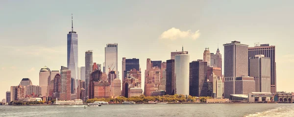 Retro Tonificado Panorama Cidade Nova York Eua — Fotografia de Stock