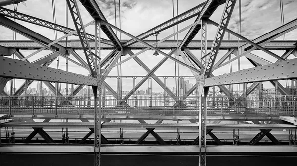 Black White Picture Williamsburg Bridge Connecting Manhattan Brooklyn New York — Stock Photo, Image