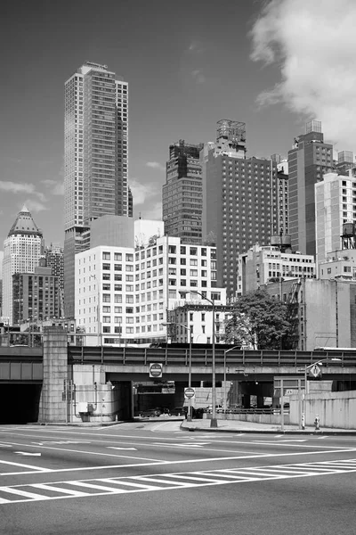 Imagen Blanco Negro Del Horizonte Ciudad Nueva York Estados Unidos —  Fotos de Stock