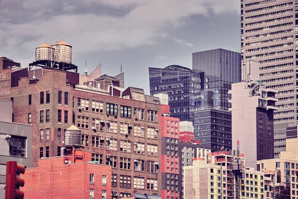 Kleur Getinte Foto Van Skyline Van New York City Verenigde — Stockfoto
