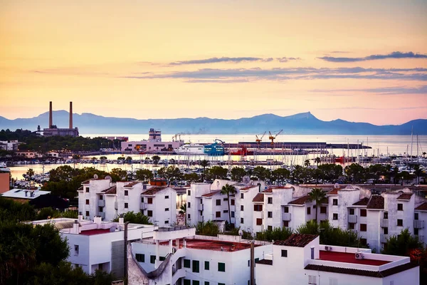 Port Alcudia Wschodzie Słońca Mallorca Hiszpania — Zdjęcie stockowe