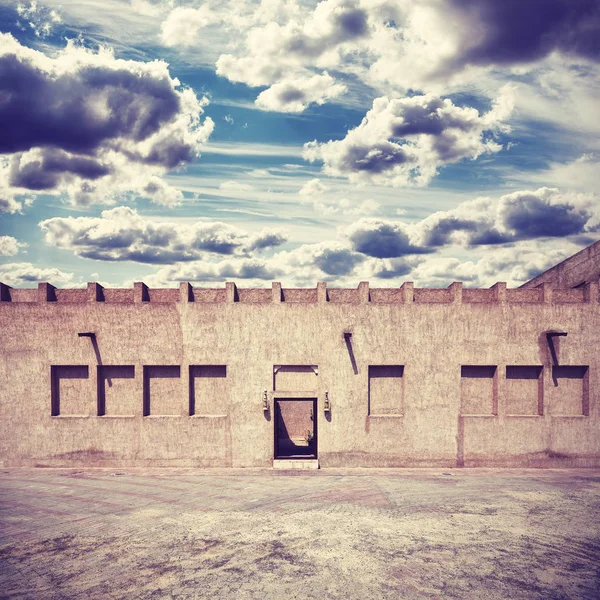 アラブ首長国連邦 ドバイ旧市街の伝統的なアラブ建築のビンテージ トーン画像 — ストック写真