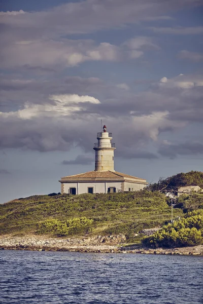 Faro Alcanada Faro Alcanada Atardecer Imagen Tonificada Color Mallorca España — Foto de Stock