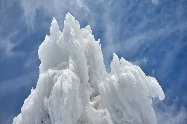 Ledové Útvary Obloze Abstraktní Pozadí Zimní — Stock fotografie