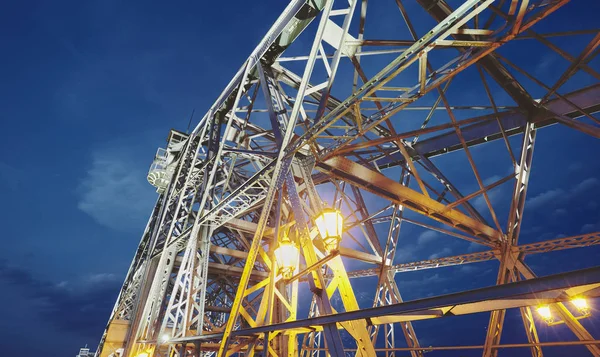 Loschwitz Bridge Loschwitzer Brucke Över Floden Elbe Dresden Natten Tyskland — Stockfoto