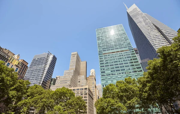 Panorama New Yorku Slunečného Letního Dne Bryant Park Usa — Stock fotografie