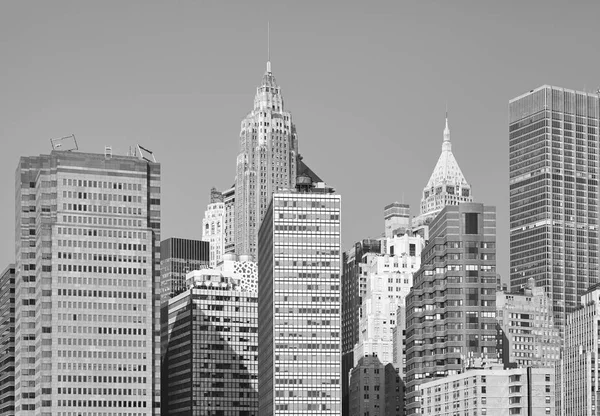 Schwarz Weiß Aufnahme Der Skyline Von New York City Usa — Stockfoto