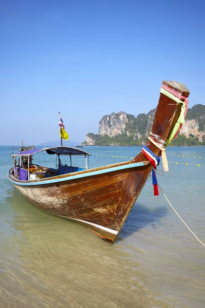 Långsvansbåt Tropisk Strand Thailand — Stockfoto