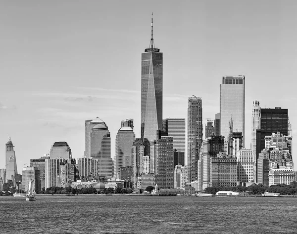 Schwarz Weiß Bild New York City Skyline Vereinigte Staaten — Stockfoto