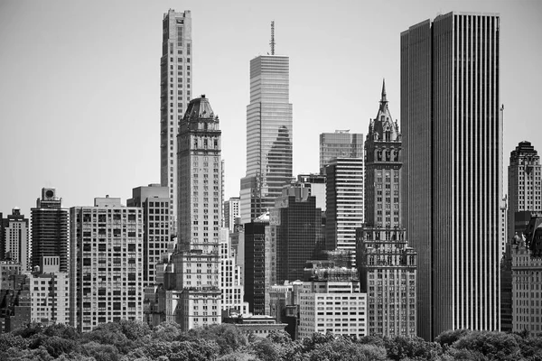 Foto Bianco Nero Manhattan Upper East Side Skyline New York — Foto Stock