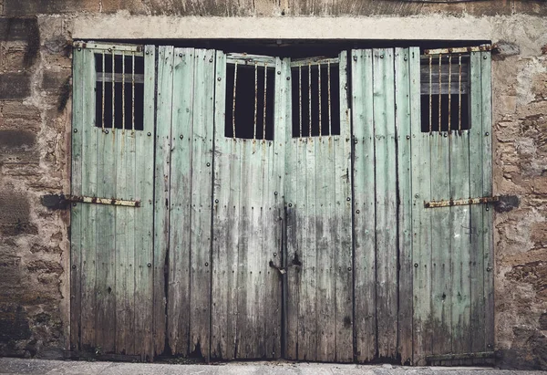 Old Weathered Wooden Door Color Toned Picture Mallorca Spain — Stock Photo, Image