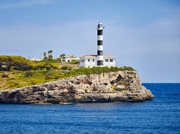 Faro Portocolom Acantilado Mallorca España — Foto de Stock