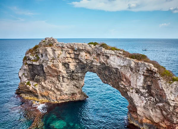 Pontas Arco Roccia Naturale Sulla Costa Maiorca Spagna — Foto Stock