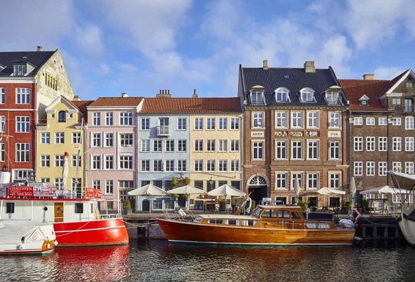 Kopenhagen Dänemark Oktober 2018 Nyhavn Hafenpromenade Aus Dem Jahrhundert Kanal — Stockfoto