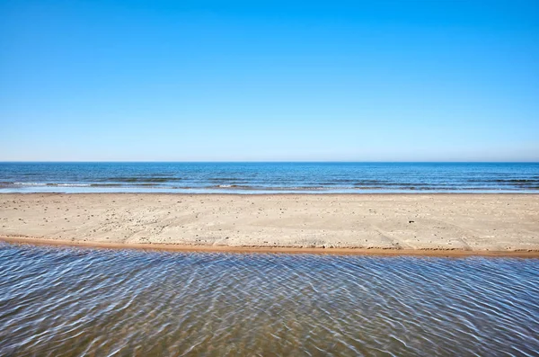 Вид Пляж Низкой Водой — стоковое фото