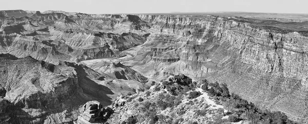 Чорно Білий Панорамне Зображення Гранд Каньйон Арізона Сша — стокове фото