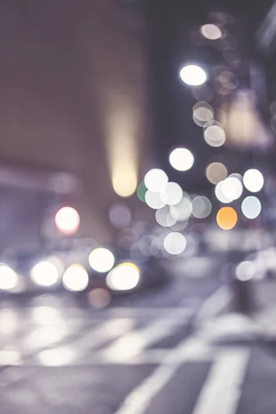 Blurred New York city street at night. — Stock Photo, Image