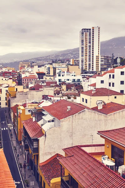 Imagem tonificada a cores de Puerto de la Cruz, Tenerife . — Fotografia de Stock