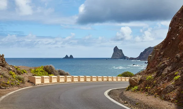 Scenic road on the Atlantic Ocean coast of Tenerife. — Stock Photo, Image