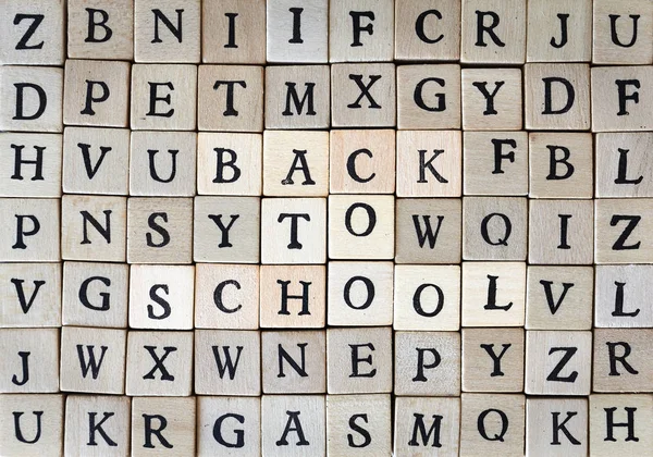 Back to school sign made of letters on wooden blocks — Stock Photo, Image