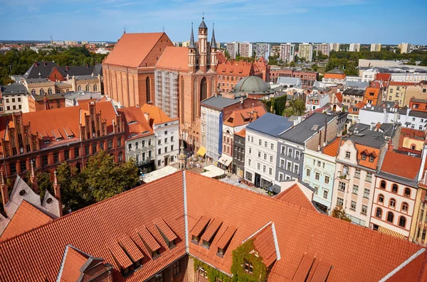 Vista aérea del panorama del casco antiguo de Torun, Polonia — Foto de Stock