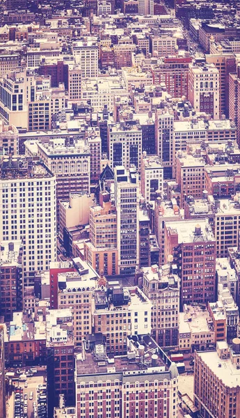 Luchtfoto Van New York City Kleur Toning Toegepast Verenigde Staten — Stockfoto