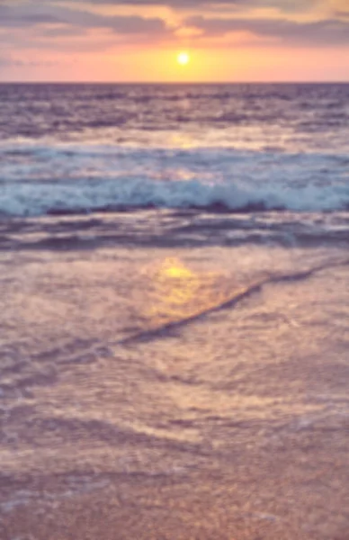 Imagen Borrosa Del Océano Atardecer Fondo Vacaciones Verano — Foto de Stock