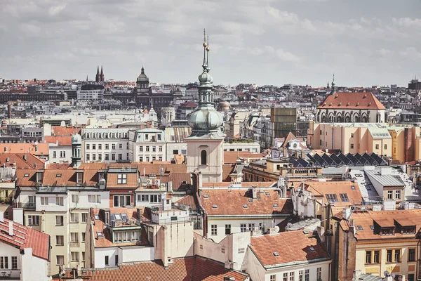 Retrotonad Bild Prag Stadsbild Tjeckien — Stockfoto