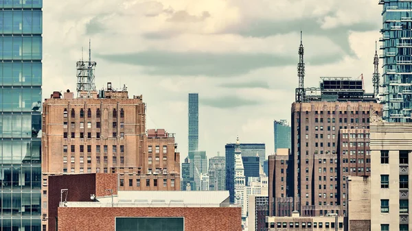 Manhattan Diverse Architectuur Kleur Toning Toegepast New York City Verenigde — Stockfoto