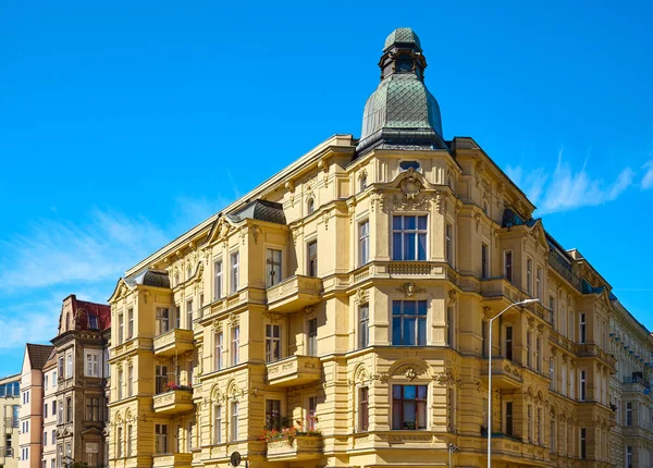 Old Corner Tenement Houses Slaska Street Szczecin Poland — Stock Photo, Image