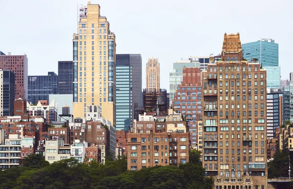 纽约市多样化的建筑 彩色色调的图片 — 图库照片