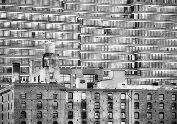 Black White Picture Old Buildings New York City Usa — Stock Photo, Image