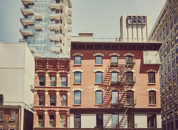 Barevný Tónovaný Obraz New York Rozmanité Architektury Usa — Stock fotografie
